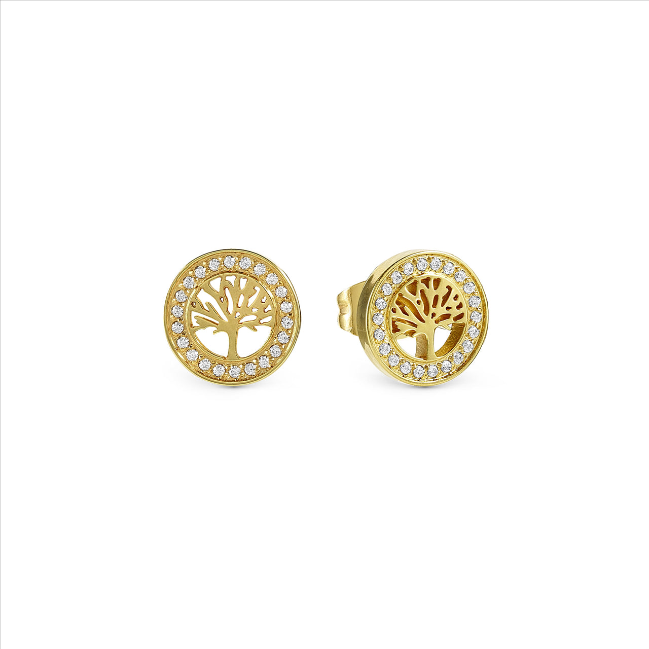 Soffio D'Amore Tree of Life Earring Gold Plated & CZ