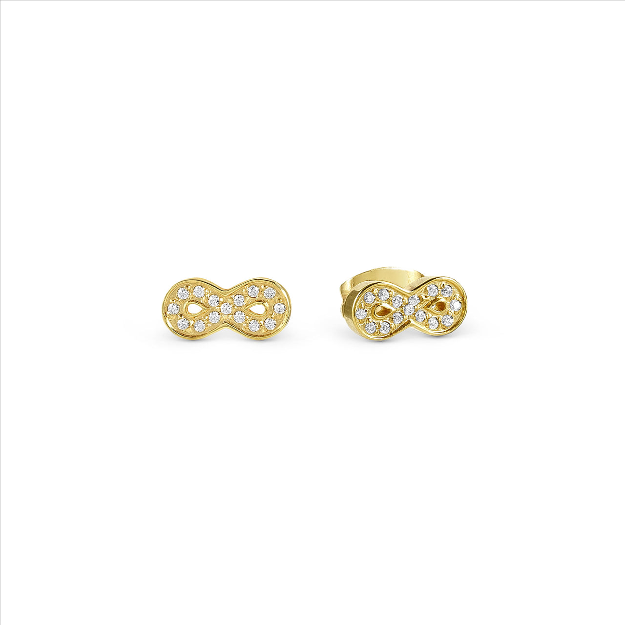 Soffio D'Amore Infinity Earring Gold Plated with CZ's