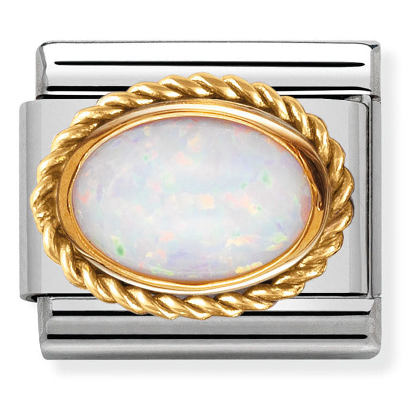 Composable Classic Link White Opal in18ct Gold