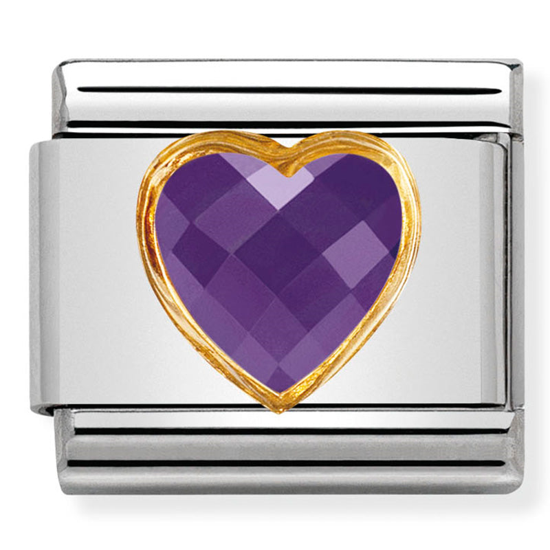 Composable Classic Link Purple Heart CZ in18ct Gold