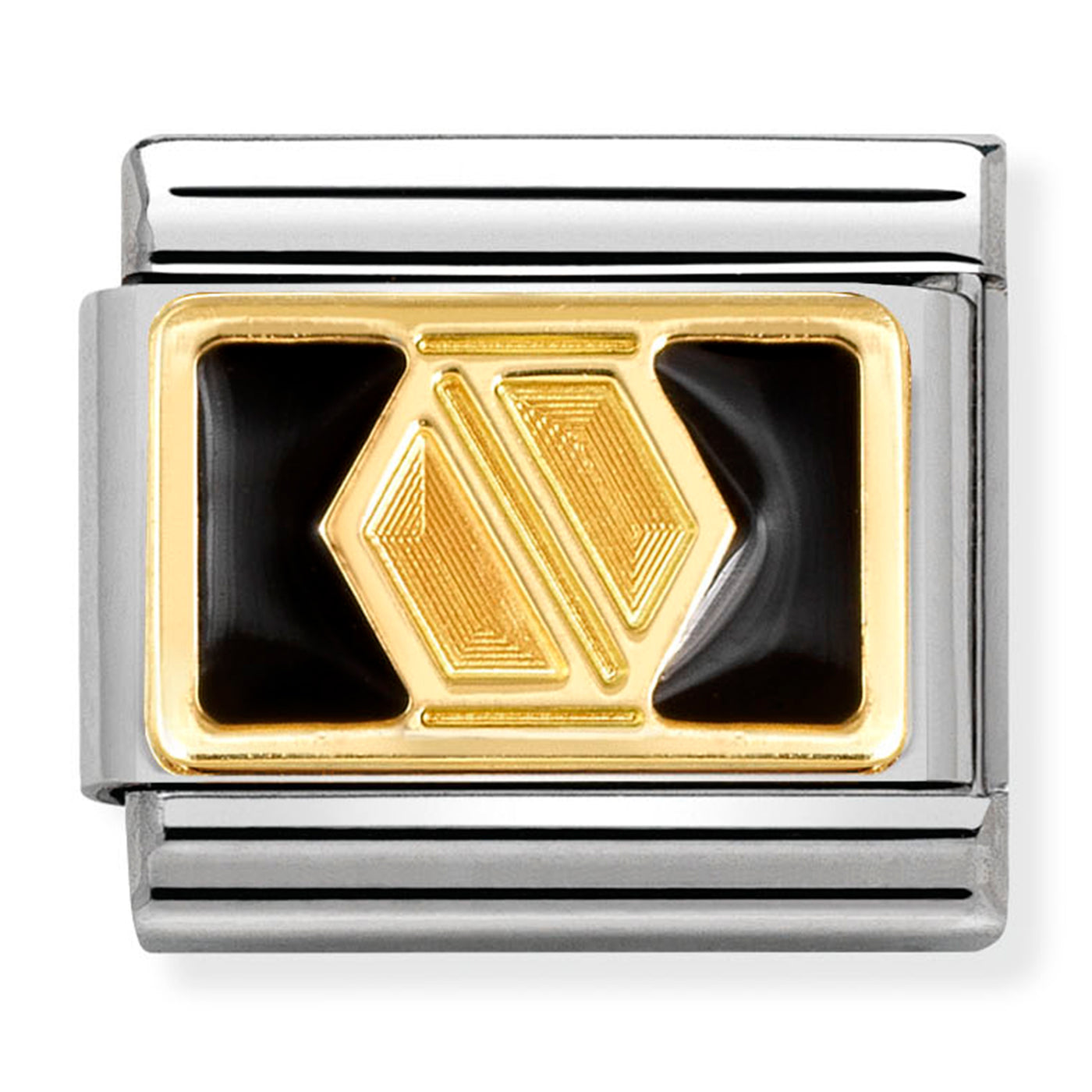 Composable Classic Link Screw on Black Enamel &18ct Gold