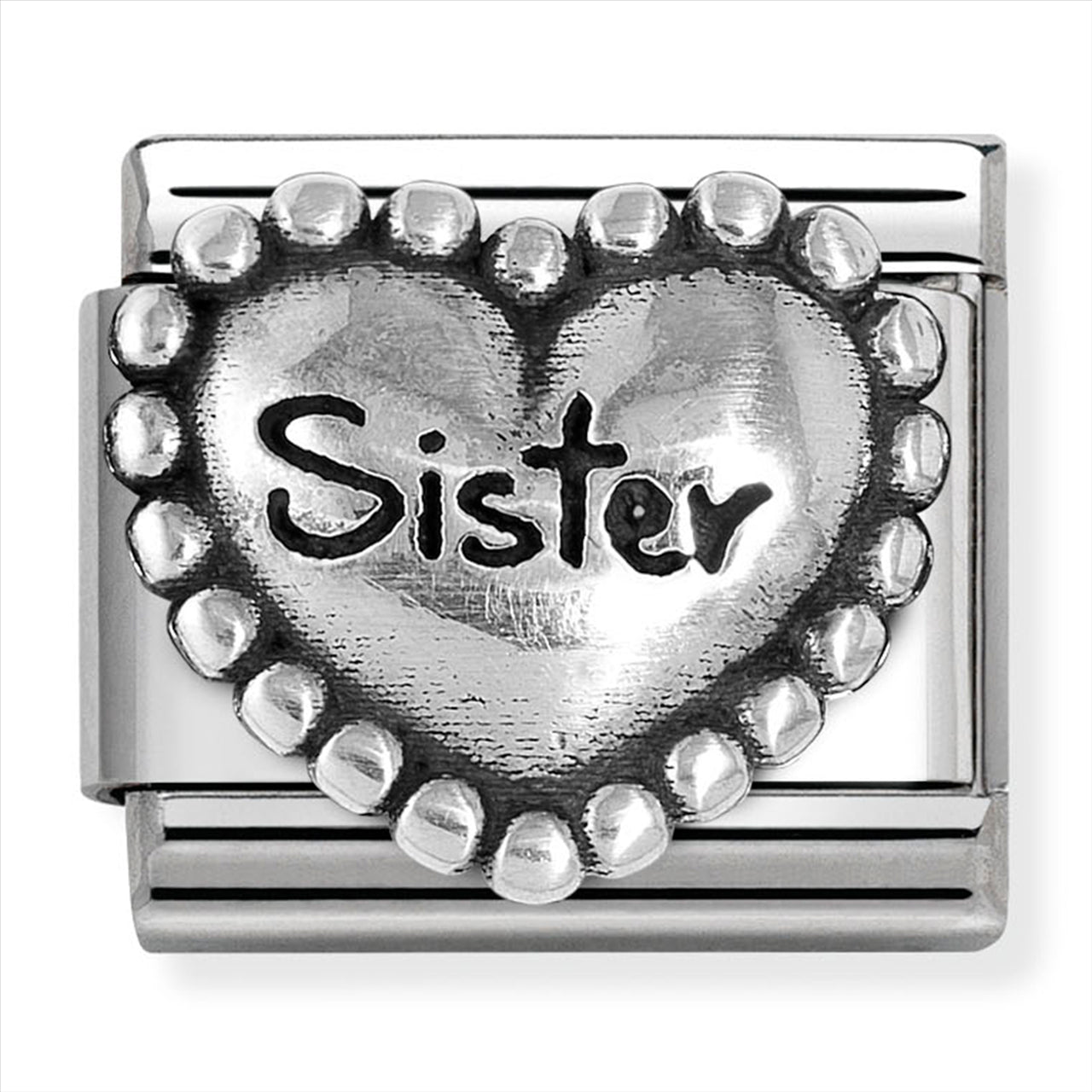 Composable Classic Link Sister Heart in Silver