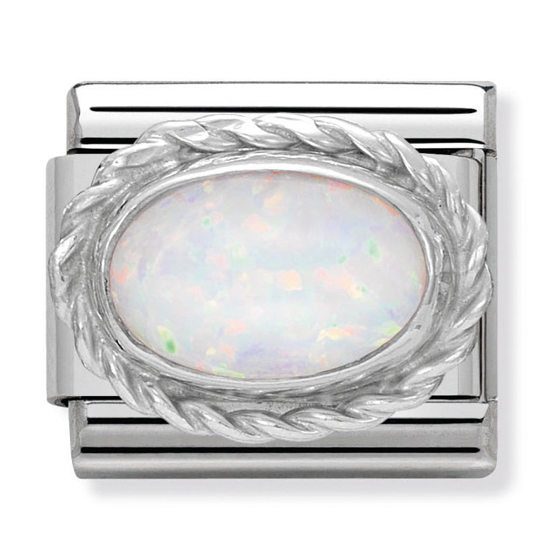 Composable Classic Link White Opal in Silver