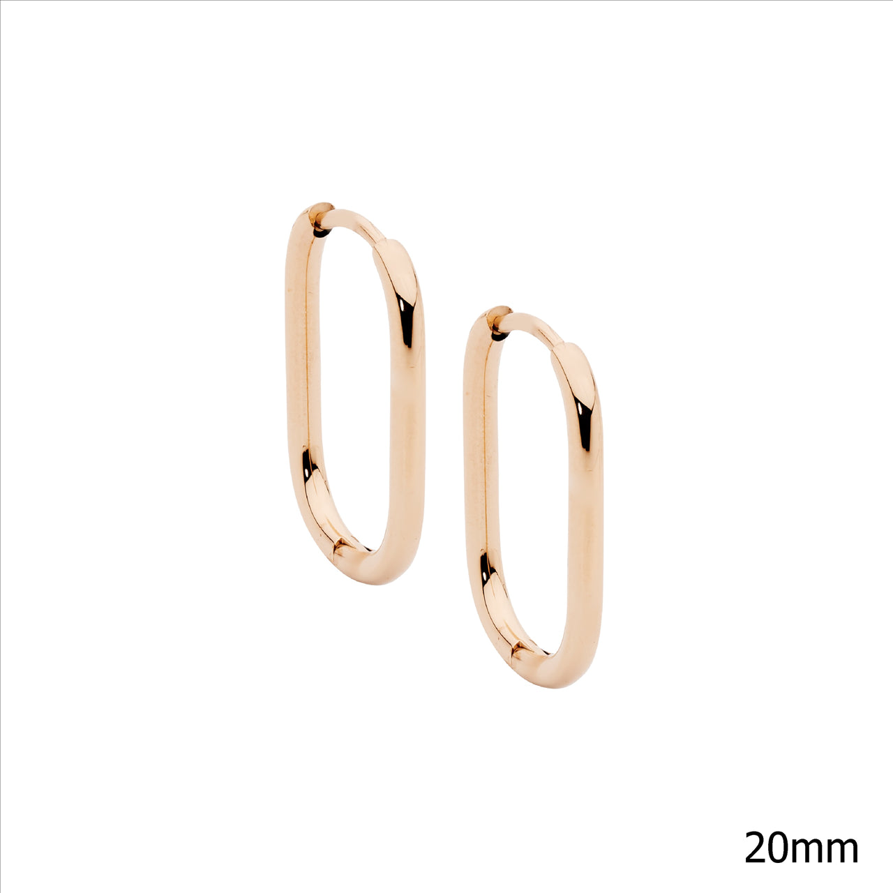 Stainless Steel/Rose Gold IP Plated Oval Hoop Earring