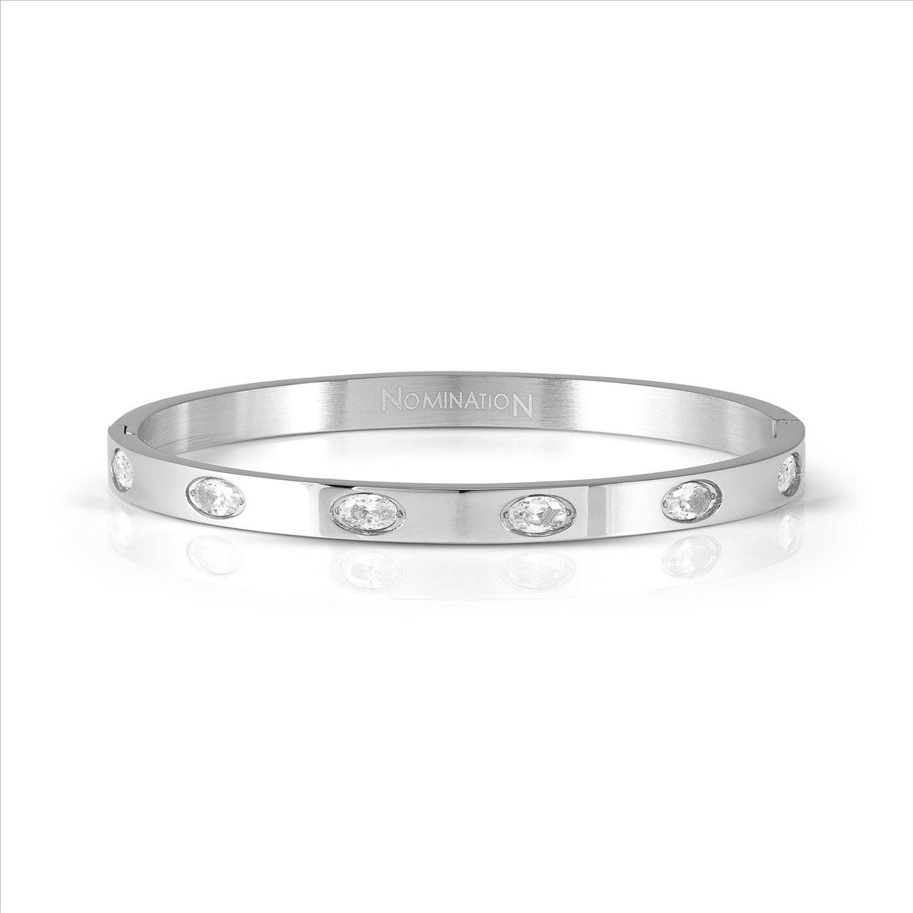 Pretty Bangles Stainless Steel with White Cubic Zirconia's