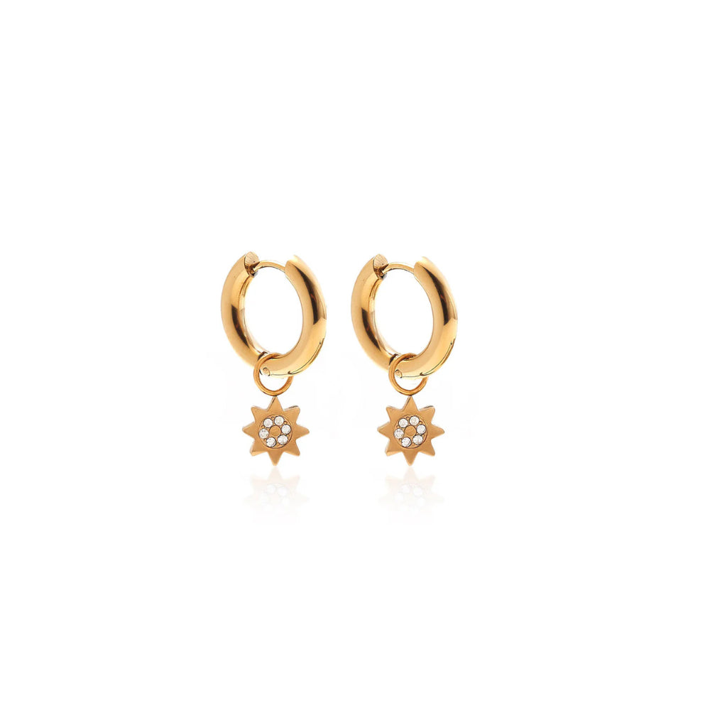 Nova / Hoop Earrings / CZ + Gold