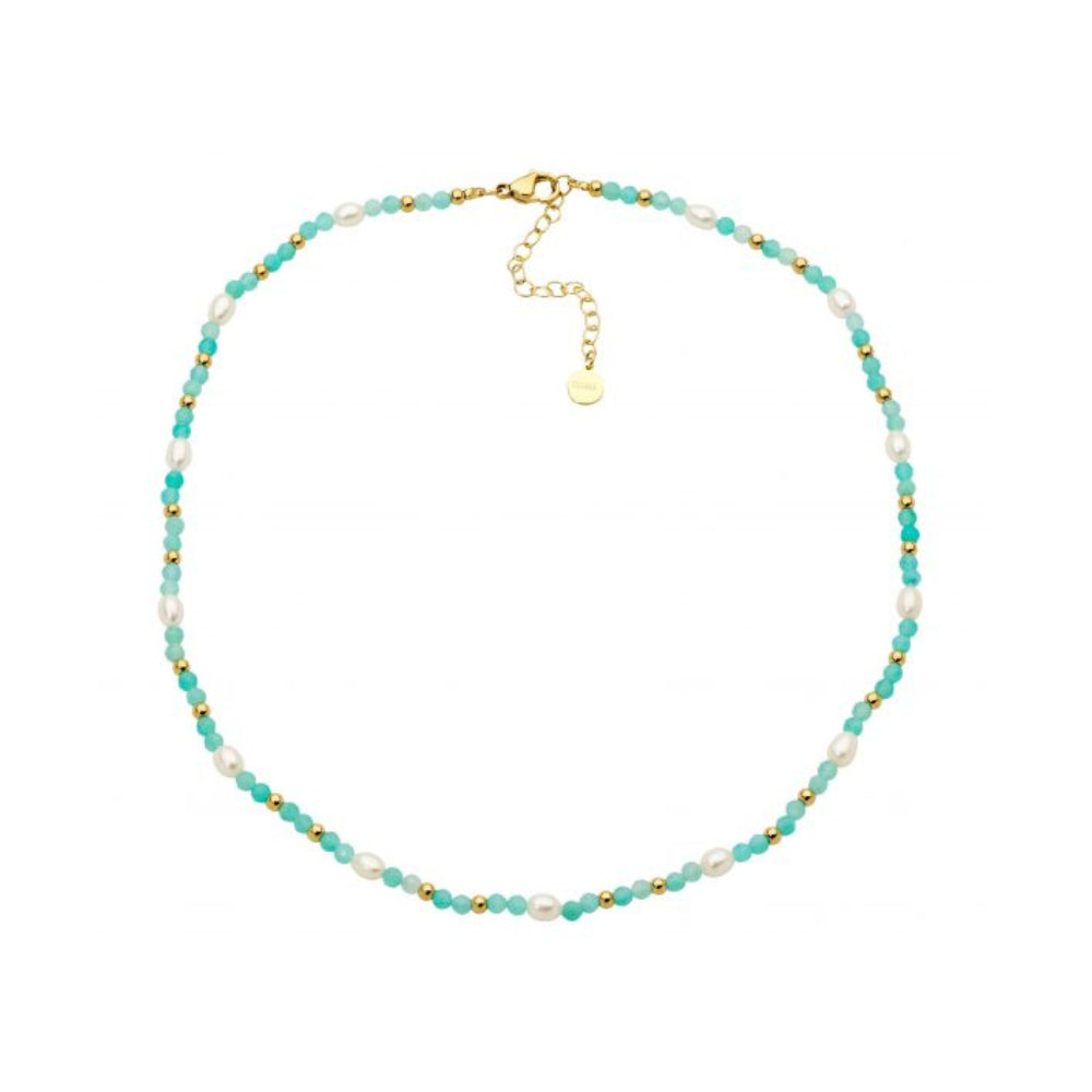 Amazonite & Freshwater Pearl Necklace