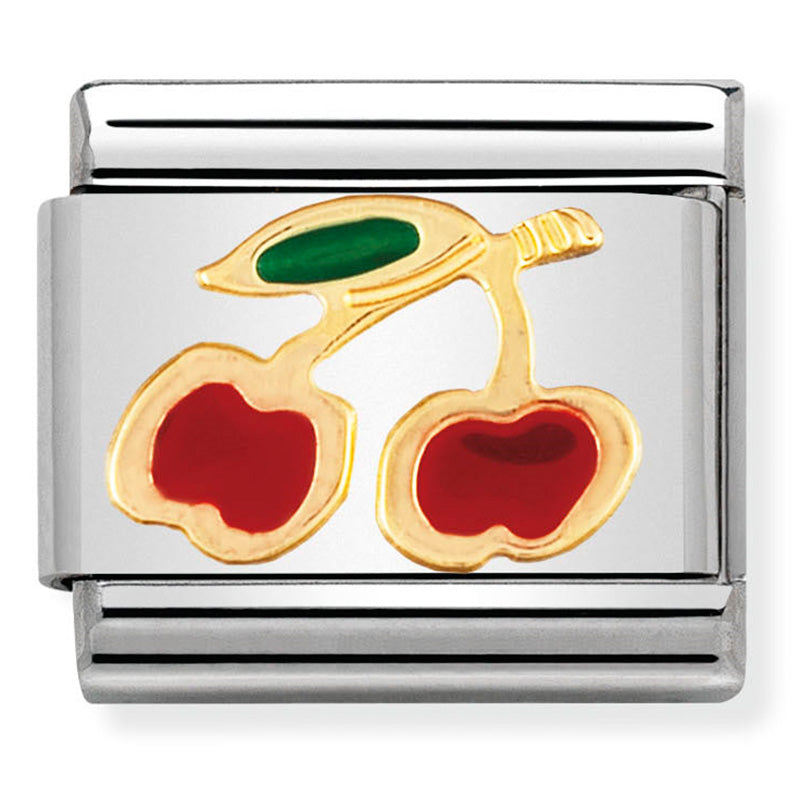 Composable Classic Link Cherry in Enamel & 18ct Yellow Gold