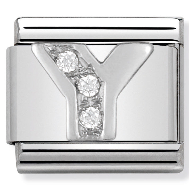 Composable Classic Link Letter Y Cubic Zirconia & Sterling Silver