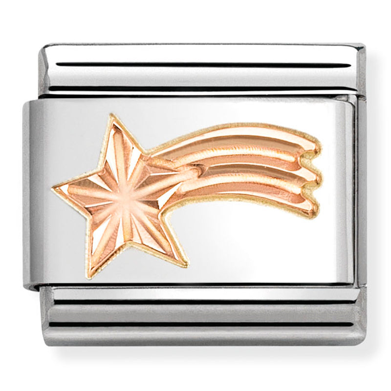 Composable Classic Link Etched Shooting Star 9ct Rose Gold