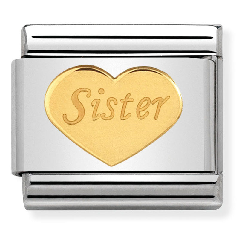 Composable Classic Link Sister Heart in 18ct Gold