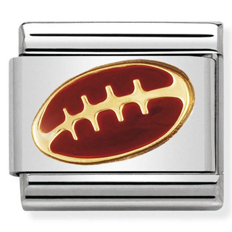 Composable Classic Link American Football in Enamel & 18ct Gold