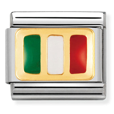 Composable Classic Link Italy Flag Enamel & 18ct Yellow Gold