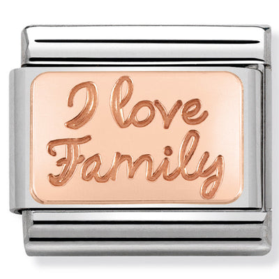 Composable Classic Link I Love Family in 9ct Rose Gold