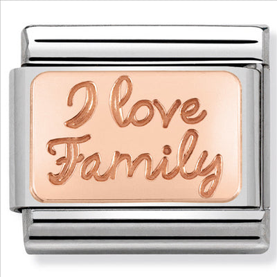 Composable Classic Link I Love Family in 9ct Rose Gold