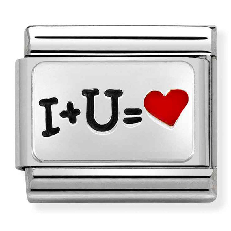 Composable Classic Link I + U Heart in Enamel & Silver