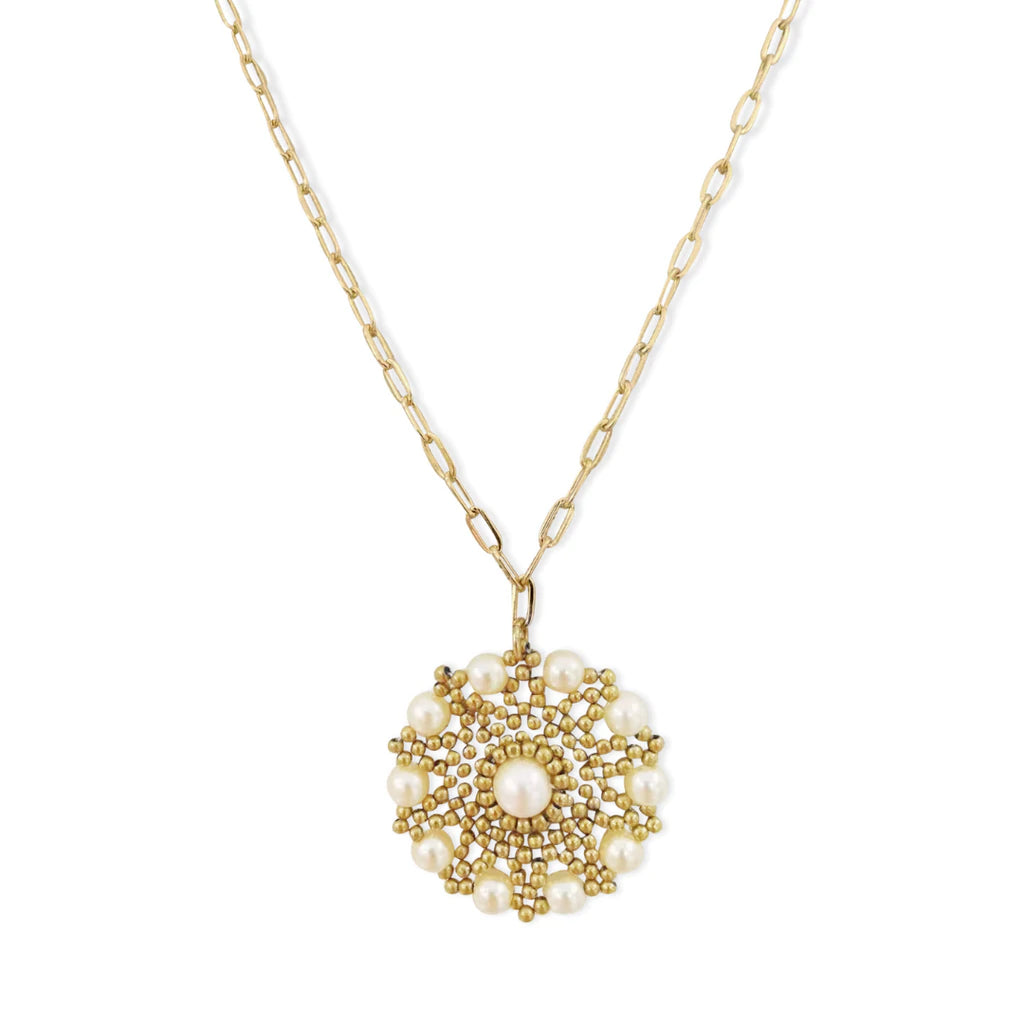 Yellow Gold Plated Steel Me Rosette Necklace
