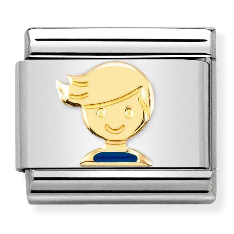 Composable Classic Link Light Blue Boy in 18ct Yellow Gold