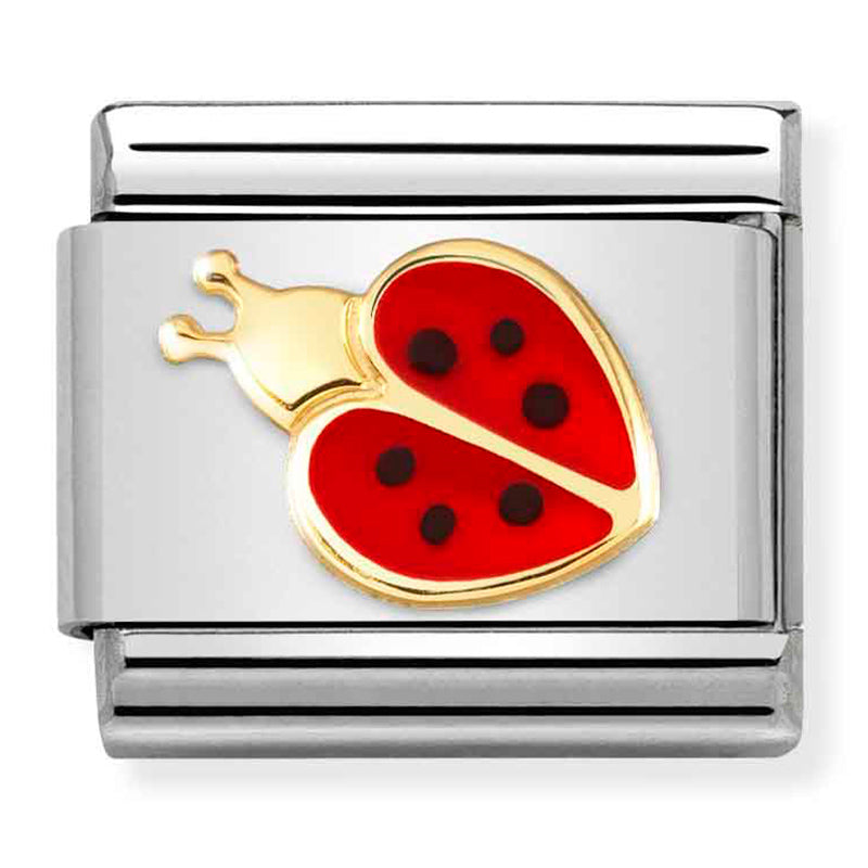 Composable Classic Link Ladybird in Enamel & 18ct Yellow Gold