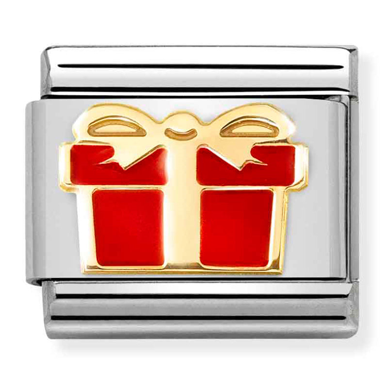 Composable Classic Link Red Gift Box in Enamel & 18ct Yellow Gold