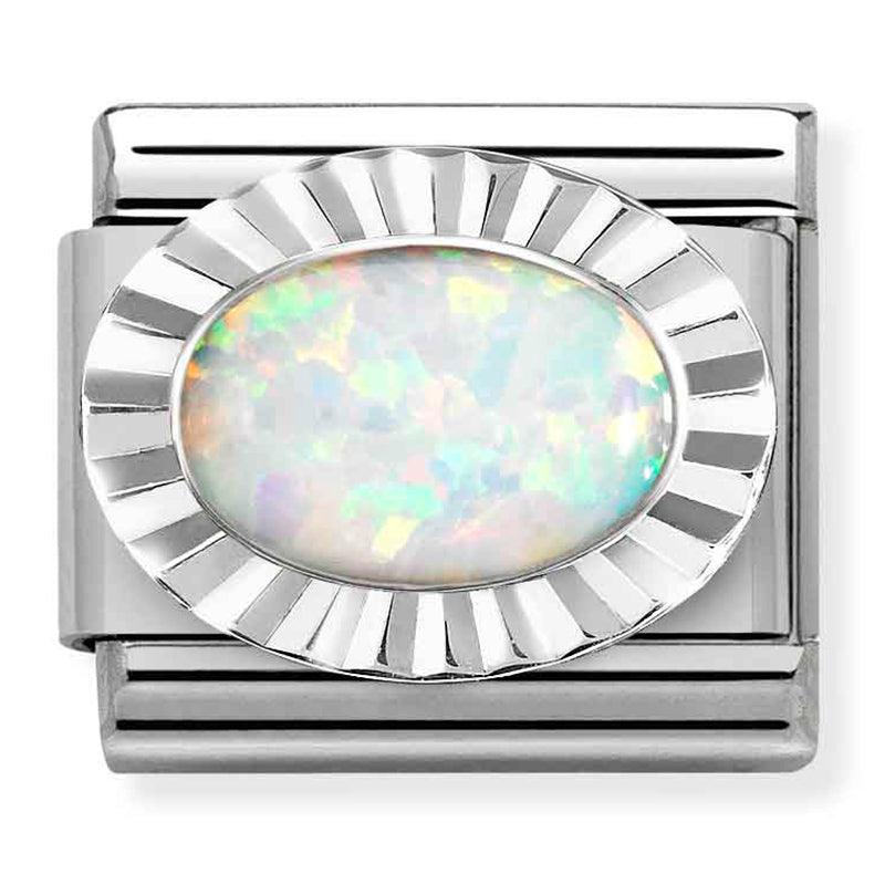 Composable Classic Link White Opal in Sterling Silver
