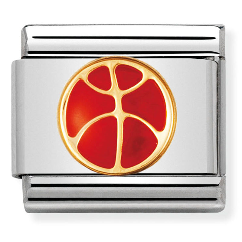 Composable Classic Link Basketball in Enamel & 18ct Yellow Gold