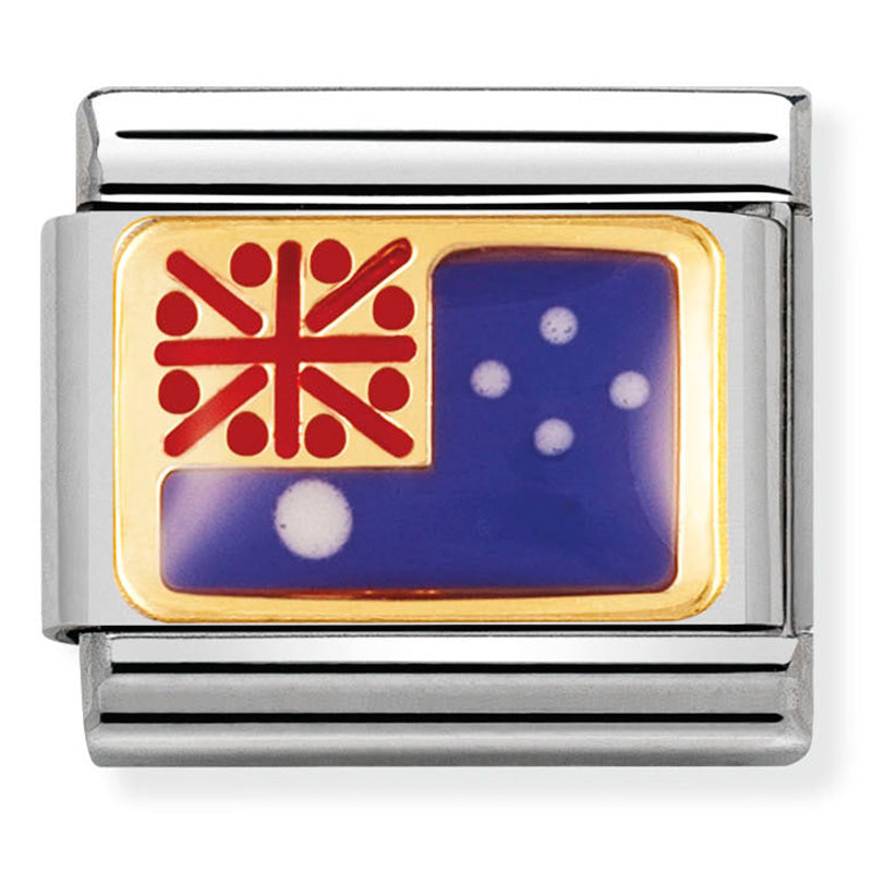 Composable Classic Link Oceania Flag in Enamel & 18ct Yellow Gold