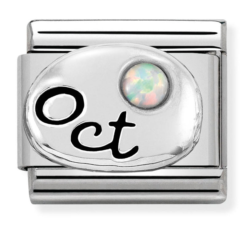 Composable Classic Link October with Opal in Sterling Silver